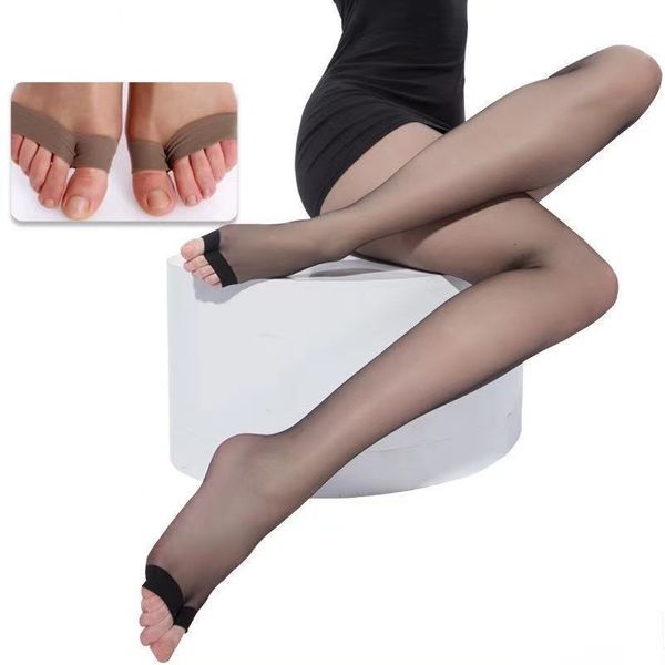 

show thin fish mouth summer open toe long tube pantyhose pine not hook silk barefoot socks, Red;black