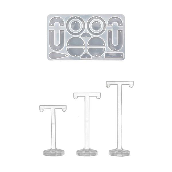 

jewelry pouches, bags 1x diy crafts earring resin b & 3pcs acrylic t shape display holder stand, Pink;blue