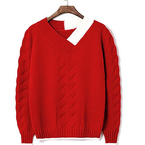 

women's sweaters knitted women pullover soft solid full pull femme casual computer cotton jumper, White;black