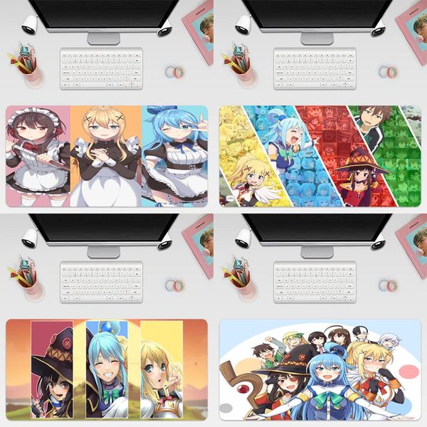 

mouse pads & wrist rests konosuba anime collage gaming computer pad large mat big desk non-slip rubber base mousepad