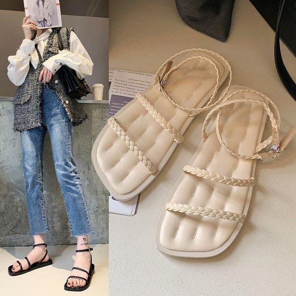 

low sandals woman leather clear heels breathable suit female beige shoes lady 2021 shallow mouth low-heeled comfort black gi