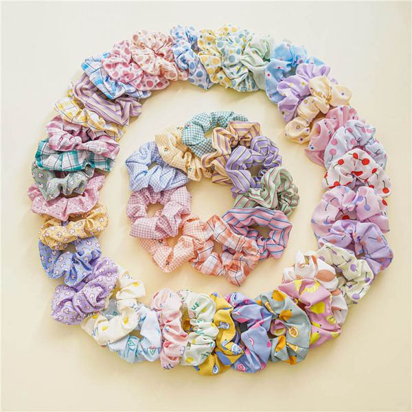 

girls hair accessories tie hairbands bands scrunchies childrens flower fabric summer ribbon ring headdress accessory 5pcs/sets b7532, Slivery;white