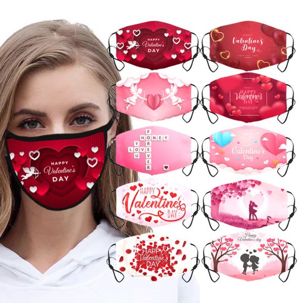 

2021 valentine's day dust-proof printing breathable cotton couple face mask