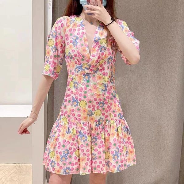

casual dresses women dress 2021 spring and summer ladies printed style mini, Black;gray