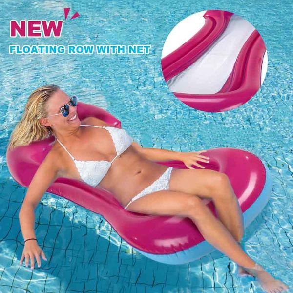 

foldable beach circle inflatable pvc sofa swimming pool portable water hammock lounger floating sleeping cushion life vest & buoy