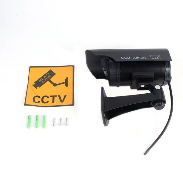 

smart home control dummy solar powered camera high simulation cctv fake flashing led red light security battery monitor