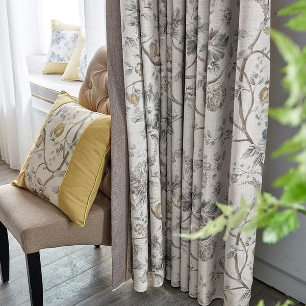 

curtain & drapes 2021 curtains for living dining room bedroom light luxury pastoral style american cotton and linen nordic modern