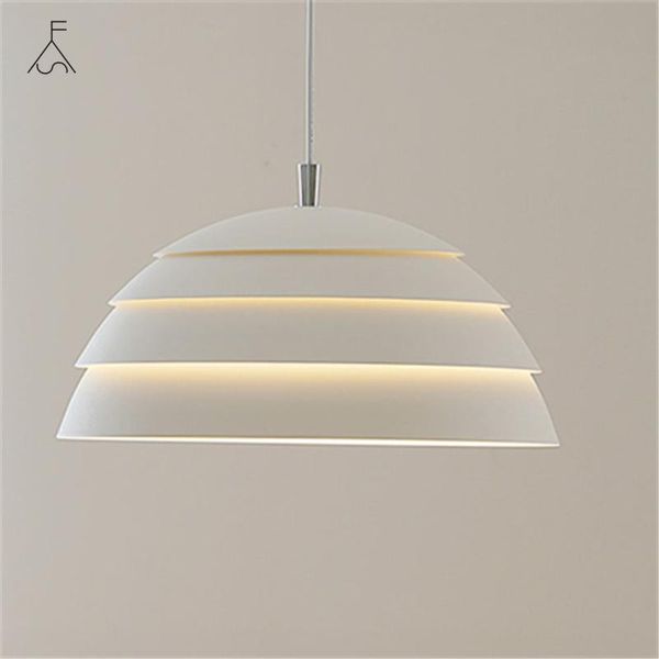 

pendant lamps nordic hierarchical white hemisphere lights dining room bedroom industrial suspension luminaire design led hanging lamp