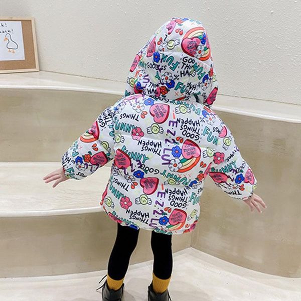 

down coat winter children clothes long parka jacket baby girl print snowsuit outerwear hooded kids overcoat for, Blue;gray