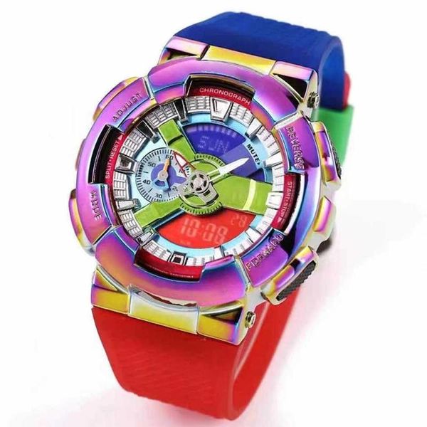 

wristwatches m110 sports leisure alloy watch led digital waterproof automatic hand-raising light unisex, Slivery;brown