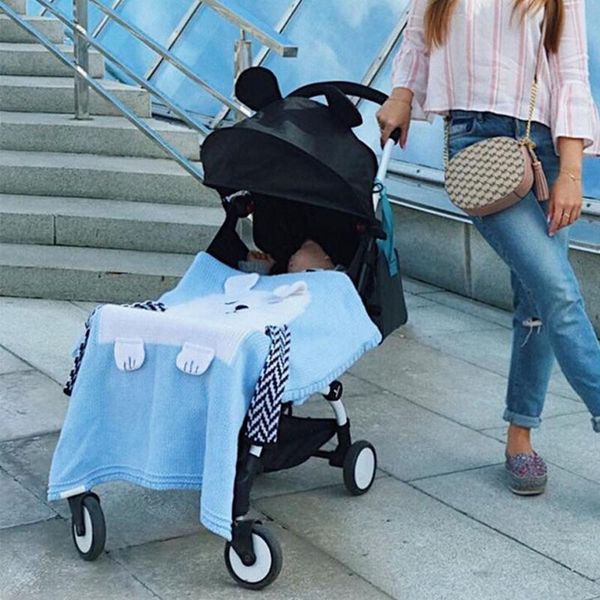 

polar bear children knitted blanket born infant sleeping swaddle wrap sleepsack bedding sofa beach mat pography props blankets & swaddling