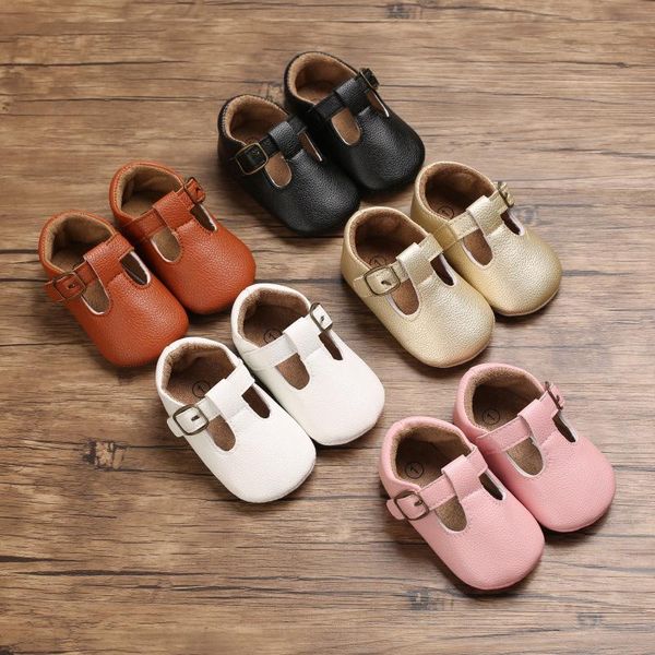 

0-1 year old girl princess walking shoes soft bottom with pu leather pin fastener prewalker for born first walkers