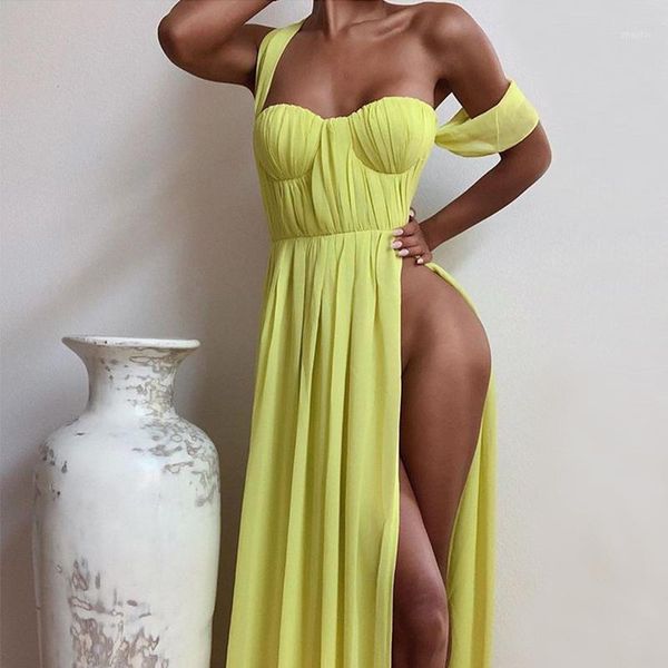 

elegant party two piece set backless halter crop and maxi long skirts 2 wome 2021 summer outfits dress, White
