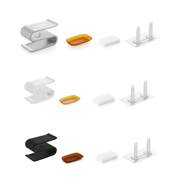 

soap dishes wall-mounted holder drainage storage multifunctional racks strong seamless stickers punch bathroom box