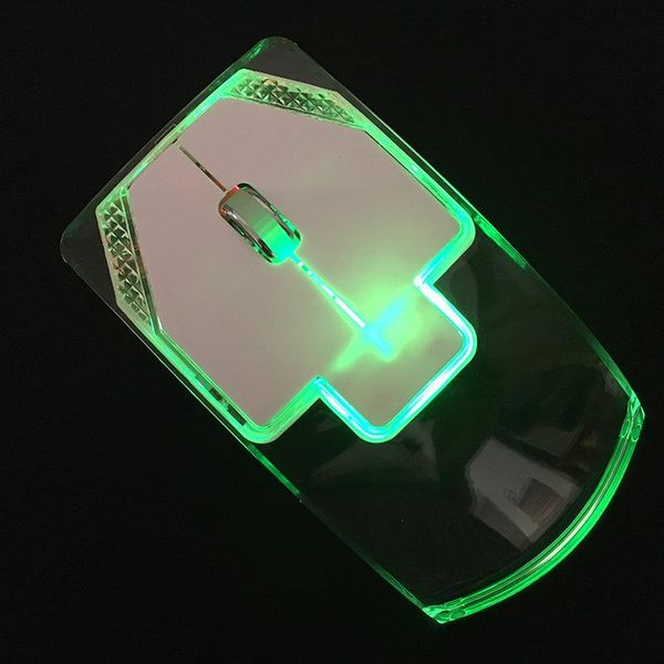 

transparent colorful glowing mouse 2.4g wireless ergonomics optical computer gaming silent for lappc mice