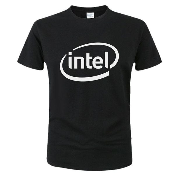 

men's t-shirts intel logo merchandise t shirt men women fashion summer cotton short sleeves print t-shirt tees boxing, White;black