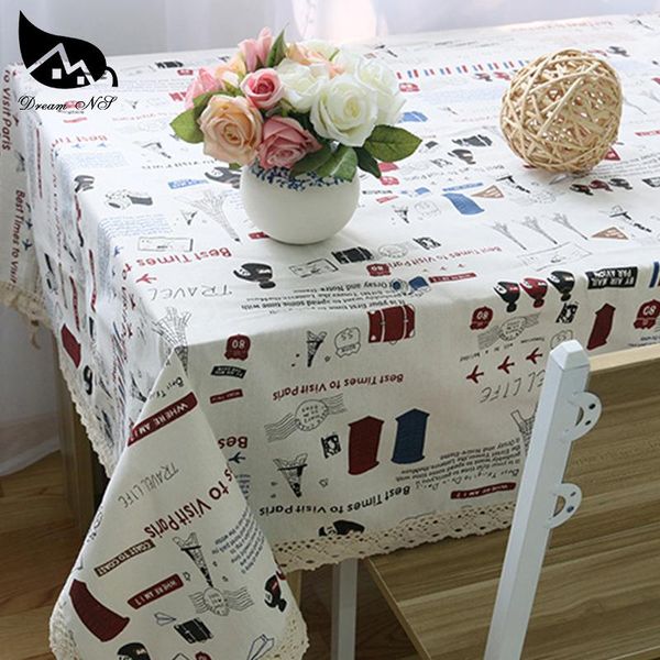 

table cloth dream ns cartoon tower tablecloth cotton flax korean style rectangle home decoration conference sofa cover