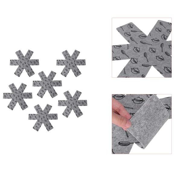 

mats & pads 24pcs/set pot pan protectors gray divider to prevent scratching separate and protect surfaces for cookware