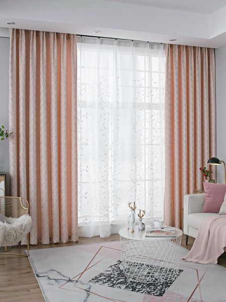 

curtain & drapes pastoral embossed jacquard semi-shading living room girl bedroom customization bay window heat insulation shade