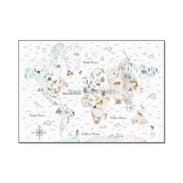 

carpets 200*300cm fashion nordic ins wind cartoon white world living room bedroom bedside carpet floor mat customization