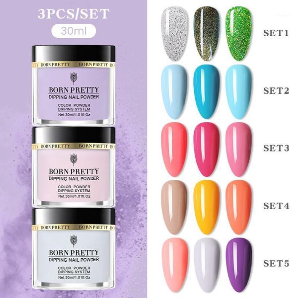 

pretty 3 pcs/set 30ml fast dry dip powder solid pink black holographics dipping nail for art decoration1, Silver;gold