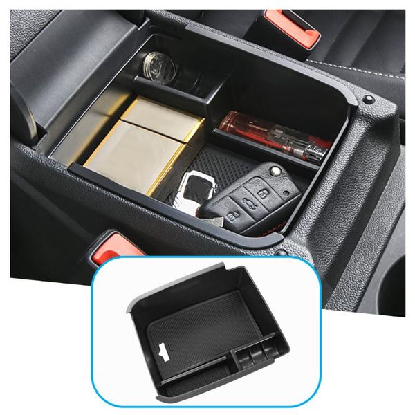 

car organizer lfotpp armrest storage box for touran 2th 2021 central control container auto interior accessories black