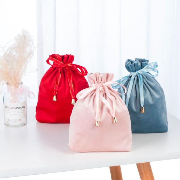 

storage bags drawstring pouch wedding souvenir bag soft dutch fleece velvet for cosmetic jewellery watch underwear sundries