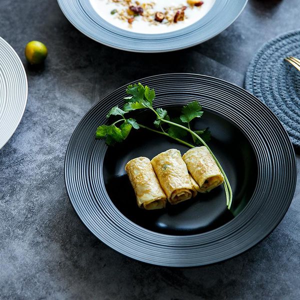 

dishes & plates european ceramic plate western steak brushed straw hat disc multicolor el kitchen decoration tableware