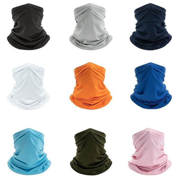 

cycling caps & masks elastic quick-drying 3d printed anti-uv neck ice silk face towel riding sunscreen breathableneck gaiter scarf cover, Black
