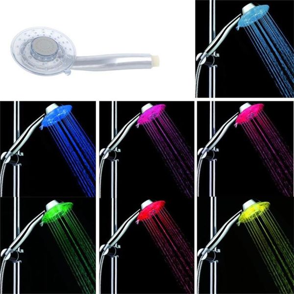 

bathroom shower heads romantic 7 color led lights colors changing head, 2 kinds of water mode fits most any standard hose