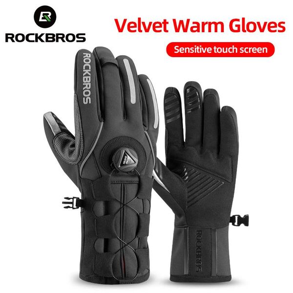 

adjusatble cycling gloves reflective screen touch warm waterproof mtb bike outdoor motorcycle bicycle, Black