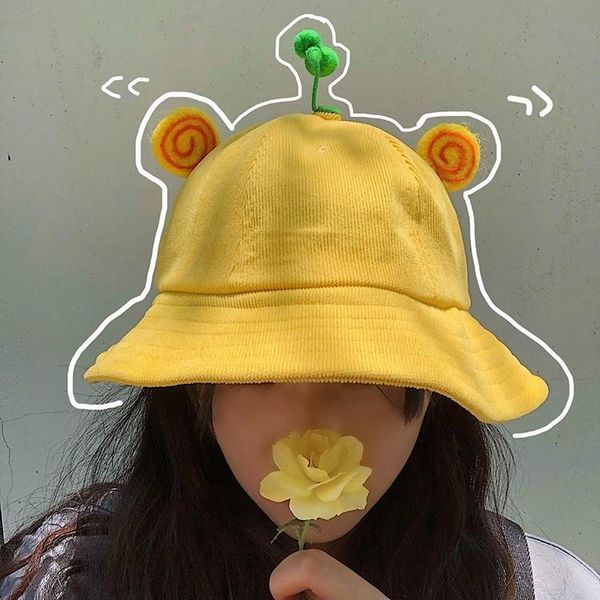 

wide brim hats 2021 summer emmer hat zone protection corduroy tauge cartoon animal random fish our, Blue;gray