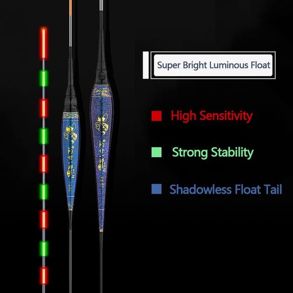 

fishing accessories 1pcs nano material day and night dual purpose high sensitivity turn over fast led float electronic luminous buoy