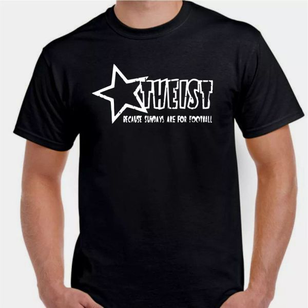 

atheist sundays are for football game america ball no god religion t shirt, White;black