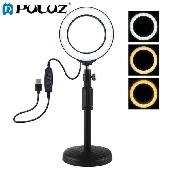 

pography dimmable led selfie ring light youtube video live 3200-6500k po studio vlogging &deskmount holder flash heads