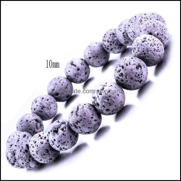 

10/8mm electroplate lava stone bracelets diy volcano essential oil diffuser chakra bracelet jewelry beaded, strands drop delivery 2021 oirhx, Black