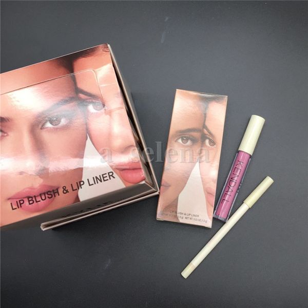 

6 color makeup kit liquid matte lipstick lips liner make up lip gloss multi colors 1set=1pc lipstick+1pc lipliner