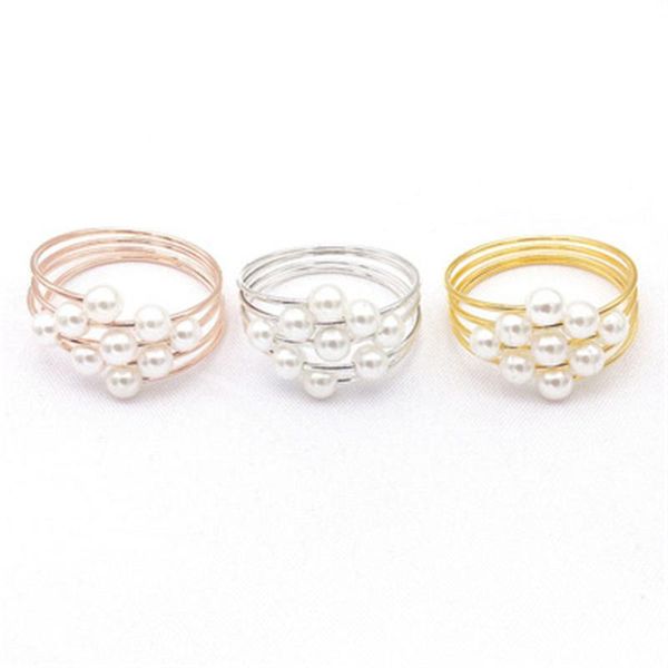

napkin rings 24 / pcs el table pearl spring buckle ring manufacturer wholesale