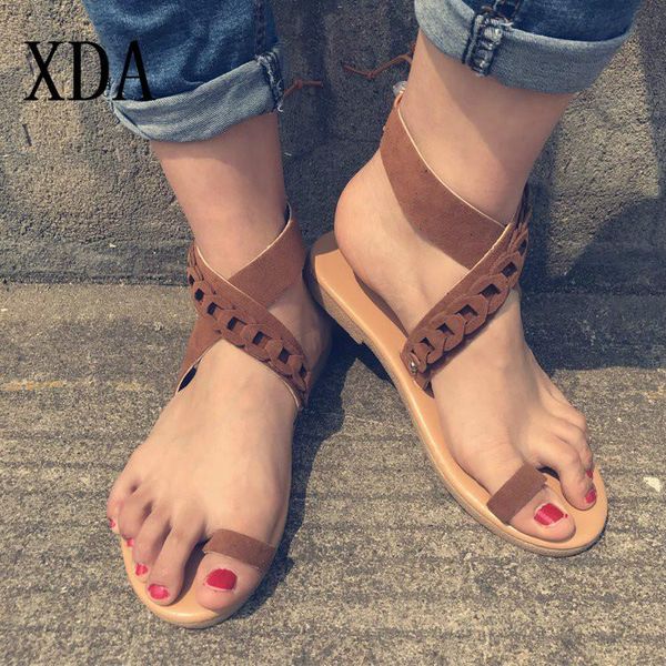 

women sandals summer plus size 35-43 beach flip flops bohemian shoes fashion beaded flat l211, Black