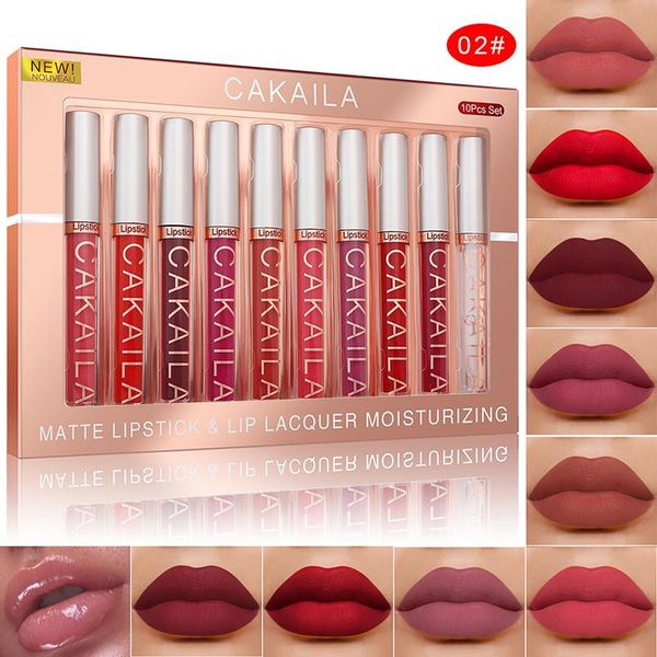 

lip gloss 10pcs lipstick velvety set long lasting nonstick cup not fade makeup cosmetics kit for girl women