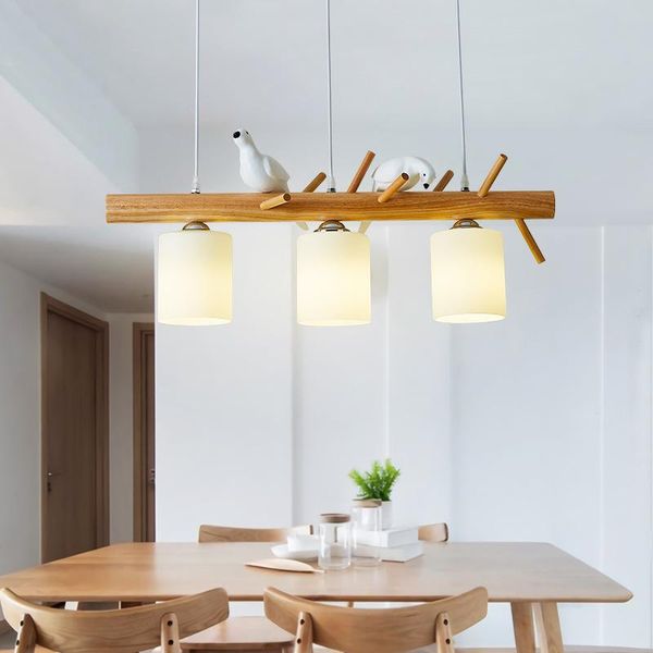 

pendant lamps vintage creative lights bedroom bird wood design cute minimalist lampara techo kitchen accesories ei50dd