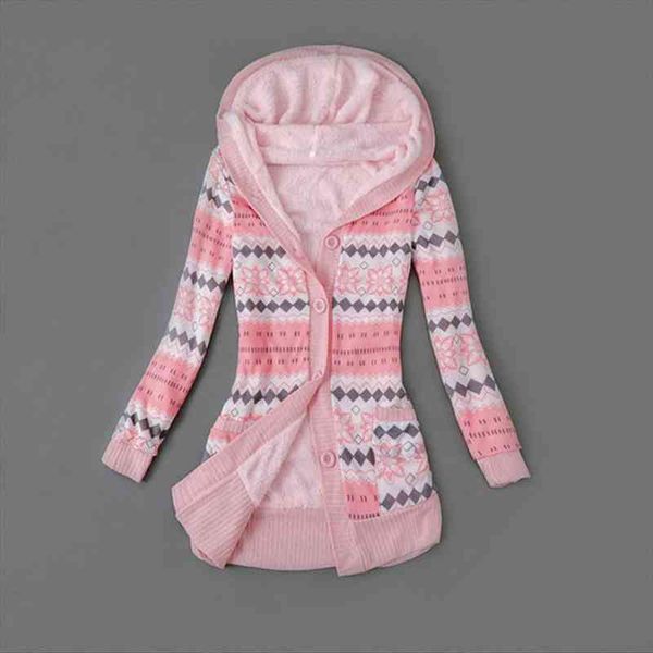 

womens knitted cardigan sweater fashion hooded loose velvet thick cardigan female winter long sleeve knitted hooded sweater, White;black