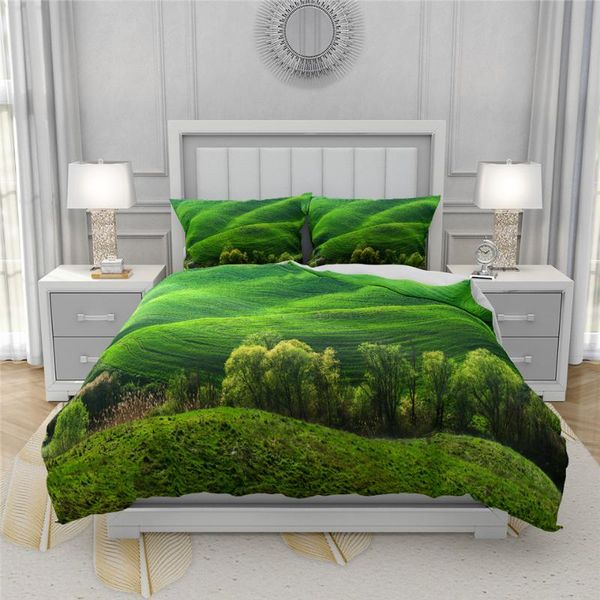 

bedding sets green grassland 3d printed duvet cover set  king size bed twin natural scenery pattern linen single double kid