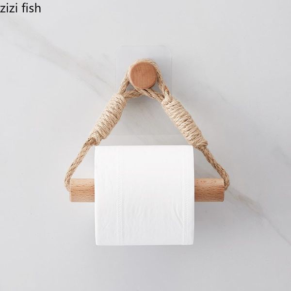 

punch-triangle rope tissue roll toilet holder paper retro buddhism style nature department decor holders