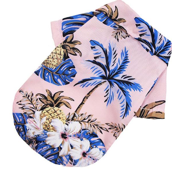 

dog shirts clothes summer beach vest pet clothing floral t-shirt hawaiian for small large cat costumes