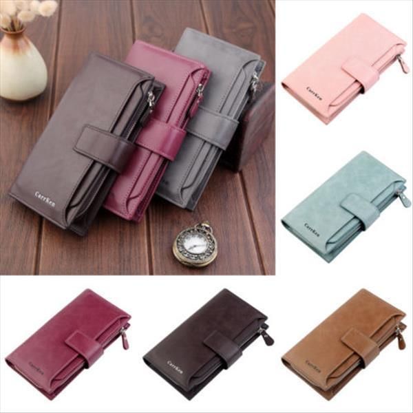 

6 color fashion women wallets hasp nubuck leather zipper wallet womens long design purse two fold more clutch, Red;black