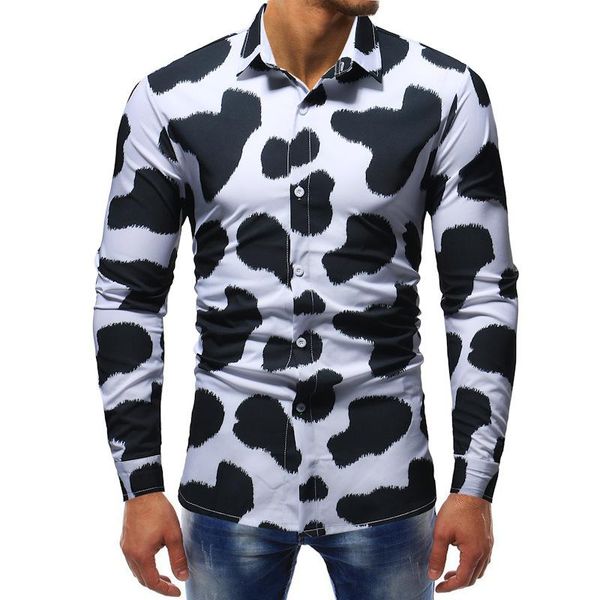 

men's casual shirts 2021 printed long sleeved shirt cs115, White;black