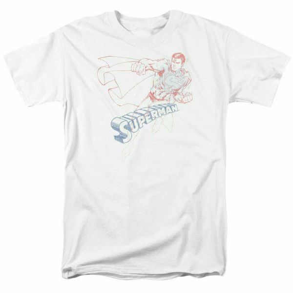 

superman sketch t shirt licensed comic book movie tee white, White;black