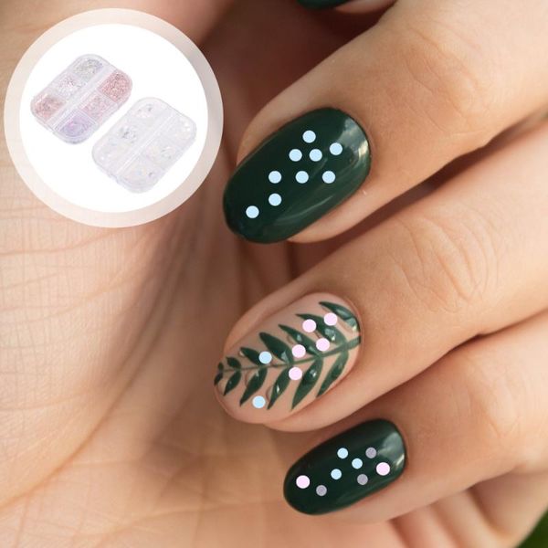 

nail glitter 2 boxes manicure sequin diy art irregular shimmering, Silver;gold