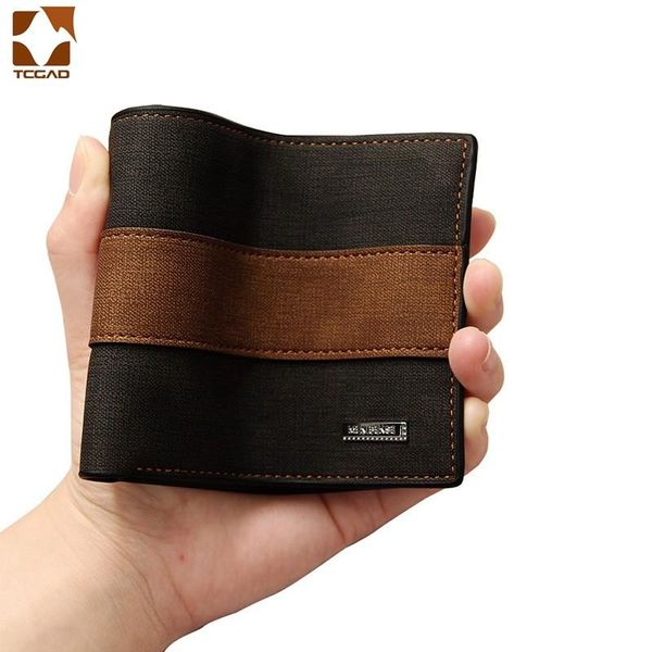 

men's wallet vintage money bag solid color leather business short famous walltes monedero patchwork soft purse coin wallets, Red;black